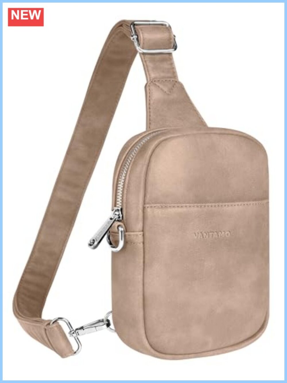 PU Leather RFID Crossbody Sling Bag Adjustable Strap Anti-Pickpocket